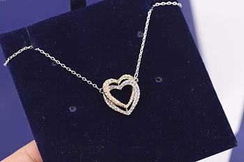Swarovski Gold and Silver Double Heart Necklace