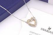 Swarovski Gold and Silver Double Heart Necklace - 6