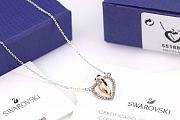 Swarovski Gold and Silver Double Heart Necklace - 5