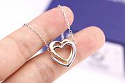 Swarovski Gold and Silver Double Heart Necklace - 4