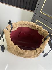 Chanel Clutch with Leather Strap Camel Suede - 6