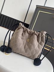 Chanel Clutch with Leather Strap Taupe Suede - 4