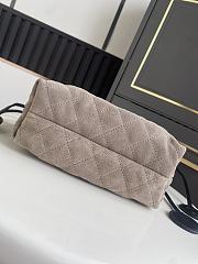 Chanel Clutch with Leather Strap Taupe Suede - 3