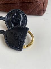 Chanel Clutch with Leather Strap Chocolate Brown Suede - 6