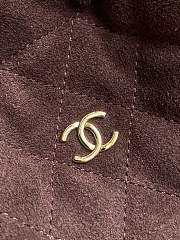 Chanel Clutch with Leather Strap Chocolate Brown Suede - 5