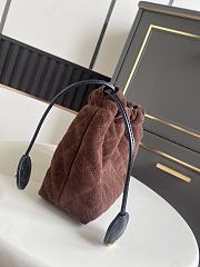 Chanel Clutch with Leather Strap Chocolate Brown Suede - 2