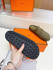Hermes Mix mule Alabaster olive green suede calfskin insole - 6