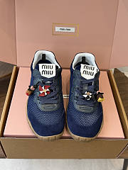 Miu Miu Mary Jane Style German Training Casual Shoes Dark Blue - 1