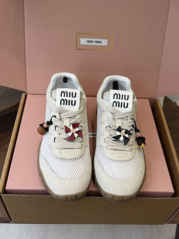 Miu Miu Mary Jane Style German Training Casual Shoes White