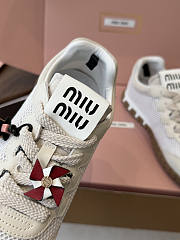 Miu Miu Mary Jane Style German Training Casual Shoes White - 6