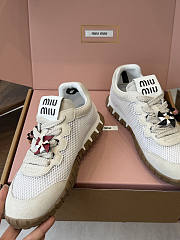 Miu Miu Mary Jane Style German Training Casual Shoes White - 4