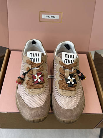 Miu Miu Mary Jane Style German Training Casual Shoes Beige
