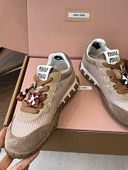 Miu Miu Mary Jane Style German Training Casual Shoes Beige - 3