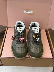 Miu Miu Mary Jane Style German Training Casual Shoes Green - 1