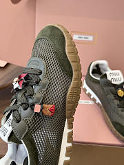 Miu Miu Mary Jane Style German Training Casual Shoes Green - 3