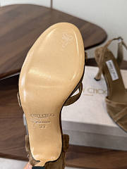 Jimmy Choo 8.5cm Elsy Suede Block-Heel Sandals Beige - 6