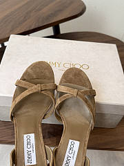 Jimmy Choo 8.5cm Elsy Suede Block-Heel Sandals Beige - 5