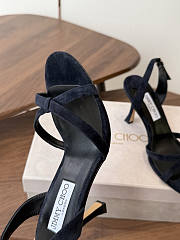 Jimmy Choo 8.5cm Elsy Suede Block-Heel Sandals Black - 5