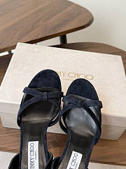 Jimmy Choo 8.5cm Elsy Suede Block-Heel Sandals Black - 6