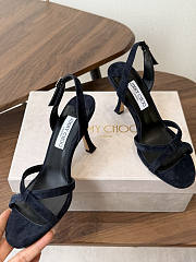 Jimmy Choo 8.5cm Elsy Suede Block-Heel Sandals Black - 3