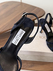 Jimmy Choo 8.5cm Elsy Suede Block-Heel Sandals Black - 4