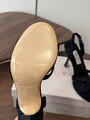 Jimmy Choo 10 cm Elsy Suede Block-Heel Sandals Black - 6
