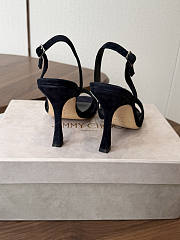 Jimmy Choo 10 cm Elsy Suede Block-Heel Sandals Black - 4