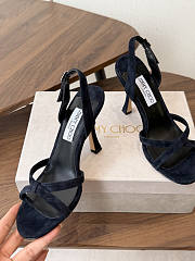 Jimmy Choo 10 cm Elsy Suede Block-Heel Sandals Black - 2