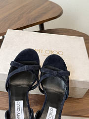 Jimmy Choo 10 cm Elsy Suede Block-Heel Sandals Black - 3