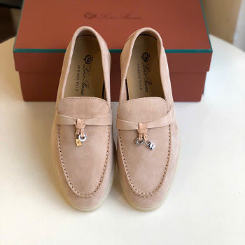 Loro Piana Summer Walk Loafers In Blush Suede