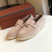 Loro Piana Summer Walk Loafers In Blush Suede - 5