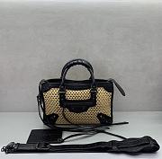 Balenciaga Le City Small raffia shoulder bag in black - 1