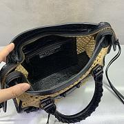 Balenciaga Le City Small raffia shoulder bag in black - 6