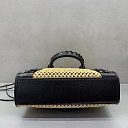 Balenciaga Le City Small raffia shoulder bag in black - 5