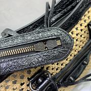 Balenciaga Le City Small raffia shoulder bag in black - 4