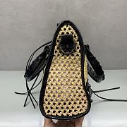Balenciaga Le City Small raffia shoulder bag in black - 3