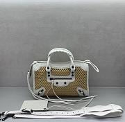 Balenciaga Le City Small raffia shoulder bag in white - 1