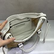 Balenciaga Le City Small raffia shoulder bag in white - 5