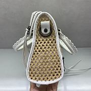Balenciaga Le City Small raffia shoulder bag in white - 4
