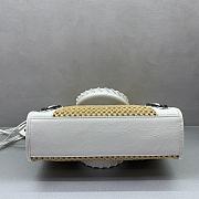 Balenciaga Le City Small raffia shoulder bag in white - 3