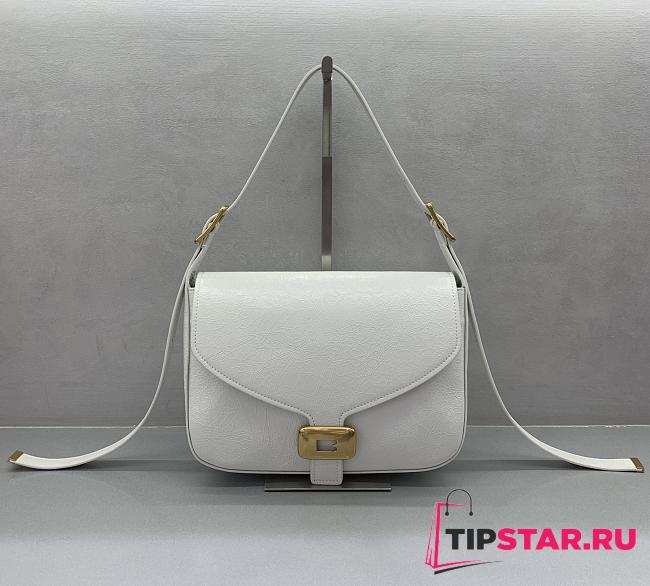 Balenciaga Clicca Shoulder Bag Medium in Muscade White - 1