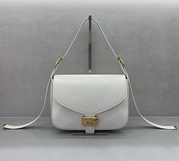 Balenciaga Clicca Shoulder Bag Medium in Muscade White