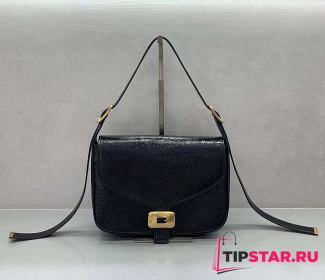 Balenciaga Clicca Shoulder Bag Medium in Muscade Black - 1