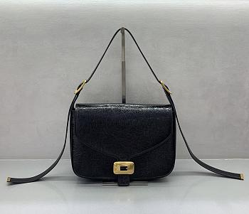 Balenciaga Clicca Shoulder Bag Medium in Muscade Black
