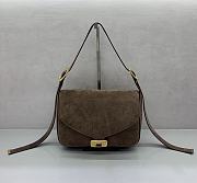 Balenciaga Clicca Shoulder Bag Medium in Muscade Suede Brown - 1