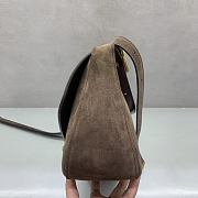 Balenciaga Clicca Shoulder Bag Medium in Muscade Suede Brown - 4