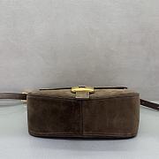 Balenciaga Clicca Shoulder Bag Medium in Muscade Suede Brown - 2