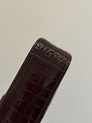 Ysl Le 5 À 7 Patent Croc Shoulder Bag Shiny Dark Burgundy - 2