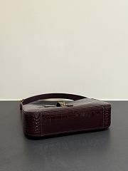 Ysl Le 5 À 7 Patent Croc Shoulder Bag Shiny Dark Burgundy - 6
