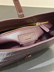 Ysl Le 5 À 7 Patent Croc Shoulder Bag Shiny Dark Burgundy - 5